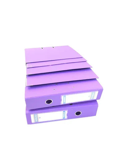 DONAU Premium Ordner A4 75mm Set Violett PP Bezug, Grüner Punkt