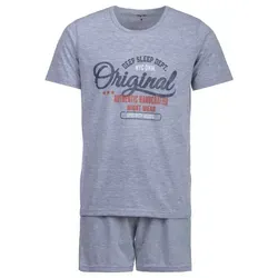 Henry Terre Schlafanzug Pyjama Set Shorty - Original Authentic Nightwear grau XL