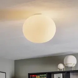 Deckenleuchte FLOS, GLO-BALL, dimmbar, Weiß, für Wohnzimmer, Glas, Design - 27