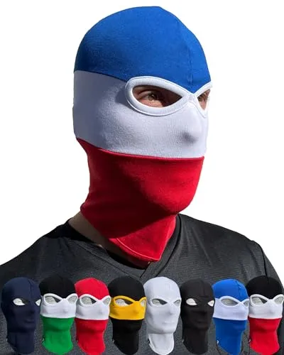 PGwear Sturmhaube Streifen und Uni viele Farben (blau/weiß/rot)