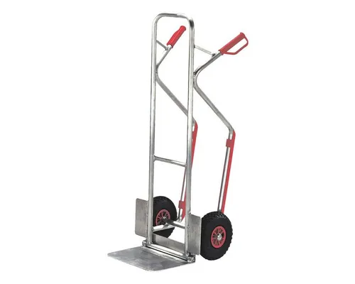 ROLLCART Sackkarre, Alu-Stapelkarre, Traglast 200 kg, Luftbereifung, Treppenrutschkufen