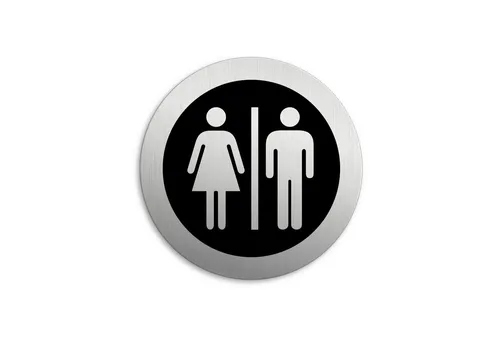 OFFORM DESIGN Hinweisschild Damen Herren WC Toilette Umkleide Ø 75 mm Aluminium selbstklebend, (1 St)