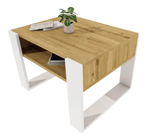 möbelkap Couchtisch 65×53.6 cm – Moderner Wohnzimmertisch aus Holzwerkstoff mit Ablagefläche