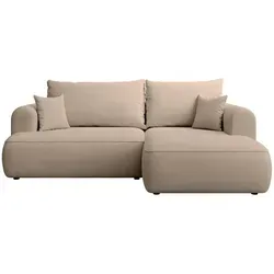 Selsey Eckschlafsofa Beige, 4-Sitzer mit Ottomane in beige von Selsey