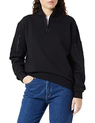 Mil-Tec Tactical Sweatshirt Unisex • Atmungsaktiver Pullover mit Zipper • Warmer Sweater für Freizeit und Outdoor • Schwarz, XS - ATMUNGSAKTIVES UNISEX-SWEATSHIRT – Der leichte Pullover aus einer Baumwoll-Polyester-Mischung bietet hohen Komfort und schnelles Trocknen. Ideal als mittlere Schicht für wechselhaftes Wetter und Outdoor-Aktivitäten.