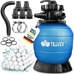 tillvex® Sandfilter Pool ohne Pumpe + 800g Filterbälle
