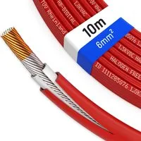 hb-digital Solarkabel 6 mm² H1Z2Z2-K TÜV zertifiziertes Photovoltaik Kabel für PV Anlagen 10m rot