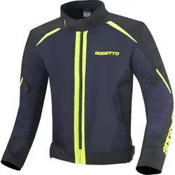 Bogotto Blaze-Air Motorrad Textiljacke, schwarz-blau-gelb, Größe M - Motorradjacke mit hervorragender Luftdurchlässigkeit durch leichtes Mesh-Gewebe, ideal für warme Tage und komfortable Fahrten.