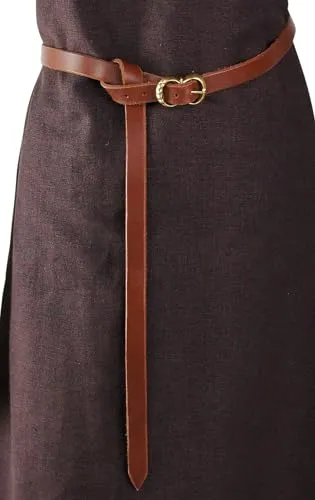 Leonardo Carbone® Unisex Wikinger Ledergürtel Daina – 100% Echtleder für authentische Mittelalter-Outfits - Entdecke den handgefertigten Wikinger Ledergürtel Daina aus echtem Glattleder. Mit verstellbarer Länge für optimalen Tragekomfort – ideal für LARP, Karneval und historische Verkleidungen!