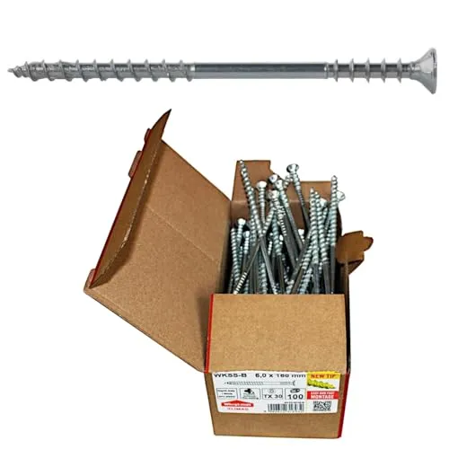 Distanzschrauben 6,0 x 130 mm Justierschrauben 100 St. Abstandsschrauben verzinkt