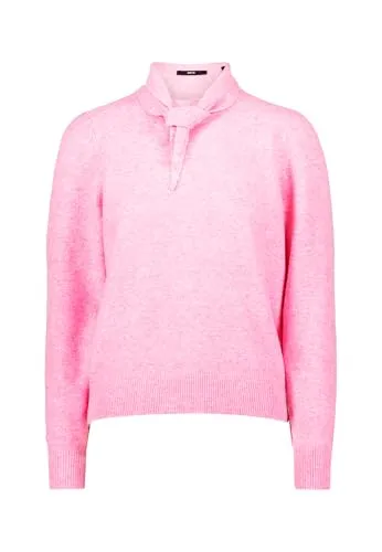 zero Damen Pullover mit Strickhalstuch 38, Blushberry Pink Melange