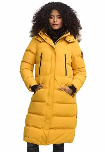 Marikoo Damen Winterjacke Schneesternchen mit Kapuze & Fellkragen - Die Marikoo Winterjacke Schneesternchen vereint Stil und Funktionalität. Wasser- und windabweisend, mit abnehmbarem Kunstfellkragen und Fleece-Taschen für höchsten Komfort. Ideal für kalte Tage!