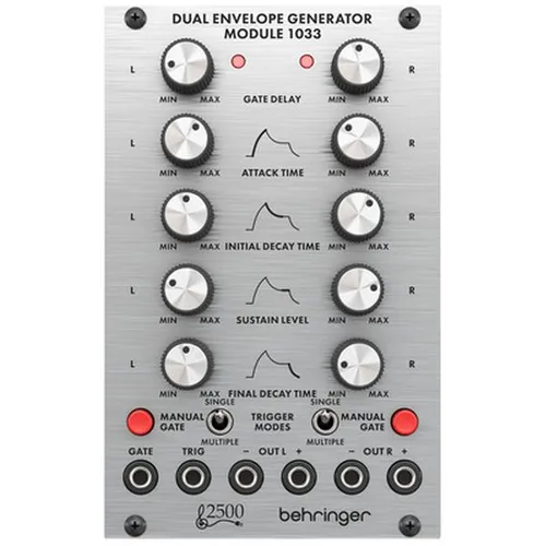 Behringer 1033 DUAL ENVELOPE GENERATOR - Synthesizer & Soundmodule, kompakter 2-kanaliger Hüllkurvengenerator für kreative Klangerzeugung und modulare Synthese.