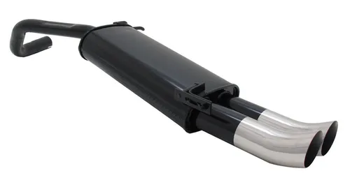 NOVUS SPORTAUSPUFF VW POLO V 9N + 9N3 2x76 DTM Endschalldämpfer - Hochwertiger Schalldämpfer aus Stahl mit Edelstahl-Endrohren, verbessert den Klang und die Leistung Ihres VW Polo.