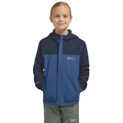 Jack Wolfskin Übergangsjacke Blau, Größe 116 für Kinder - Funktionsjacken für Kinder, ideal für wechselhaftes Wetter - mit elastischen Abschlüssen und praktischen Eingrifftaschen.