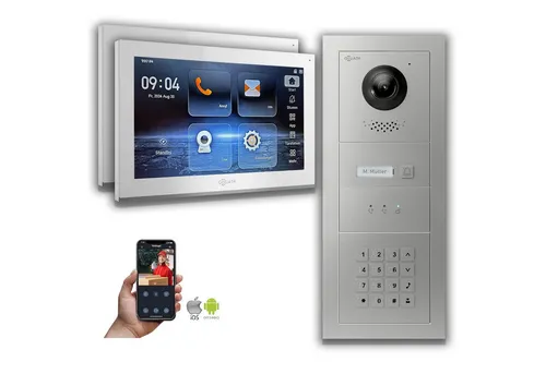 Goliath IP Video-Türsprechanlage mit 10-Zoll Monitor - Moderne Video-Türsprechanlage für Privat und Gewerbe. Ausgestattet mit HD-Kamera, Touchscreen und IP65 Schutzklasse. Ideal für die einfache Überwachung Ihres Eingangsbereichs.