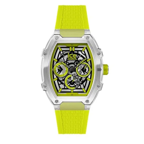 ICE-WATCH - Ice boliday Clear Yellow SKEL Plastic - Montre Jaune Pour Homme Avec Bracelet en Silicone - 024286 (Medium)