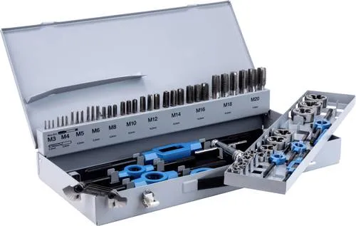 GSR Germany Gewindeschneider GSR 00708090 - 56-teiliges Gewindeschneidsatz HSS-G für metrische Gewinde M3 - M20, ideal für präzise und effiziente Gewindeherstellung.