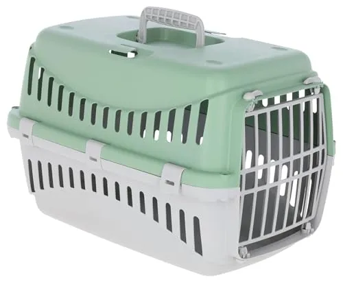 Kerbl Pet Transportbox Expedion, Mint/hellgrau, 45x30x30 cm, Hundebox, Katzenbox, Hundetransport, Kunststoff, kleine Hunde, Katzen