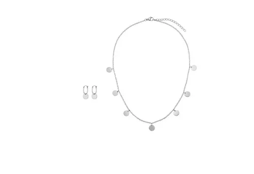 Heideman Collier Set Kreise silberfarben (keine Angabe, inkl. Geschenkverpackung), Geschenkset für Damen mit Kette und Creole