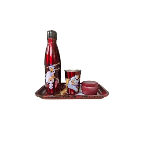 Homadict One Piece Geschenkset, Thermosflasche, Metalltablett, kleine Box und Becher, offizielles Lizenzprodukt