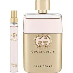 Gucci Guilty Eau de Toilette Geschenkset 50ml + 10ml - Elegantes Gucci Guilty Geschenkset mit 50ml Eau de Toilette und praktischem 10ml Mini-Flakon – ideal für unterwegs. Entdecken Sie einen femininen Duft, der Stil und Charisma vereint.
