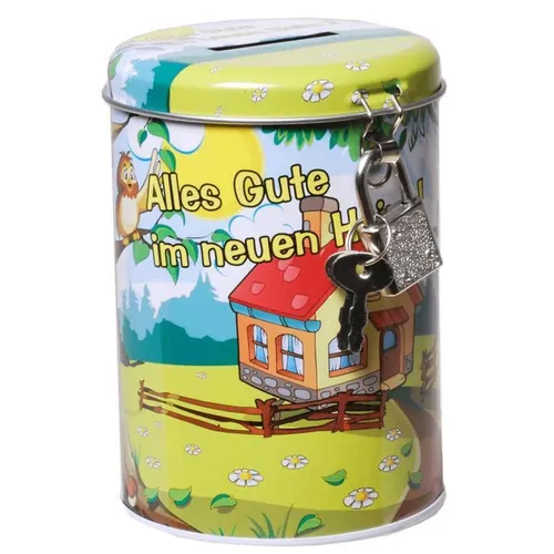 Spardose Metall mit Schloss 