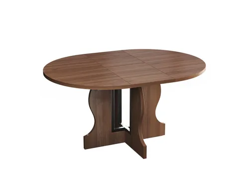 Mondeer Ausziehbarer runder Esstisch 110-150 cm in Walnuss