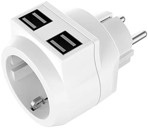 revolt Steckdosenadapter USB: 2in1-Steckdose mit 4-Fach-USB-Netzteil (3,6 A / 18 Watt), bis 3.680 W (Steckdose mit USB Anschluss, Steckdose USB-Ladegerät, Steckdosenleiste)