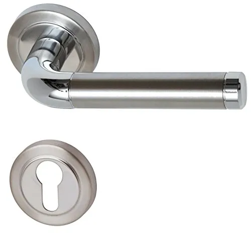 Süd-Metall Edelstahl Sybille-R Chrom Türbeschlag für Wohnungseingangstüren, 1 Stück, 32510020