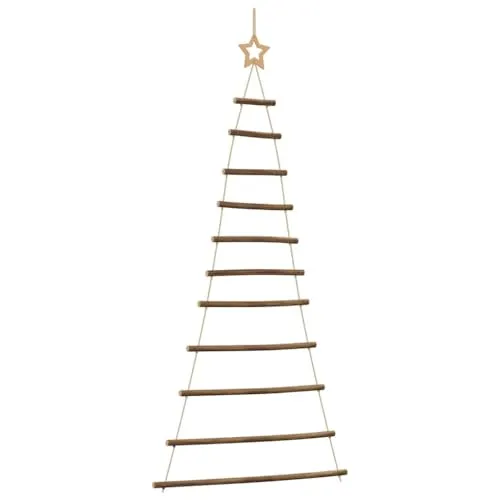vidaXL Weihnachtsbaum Mit Spitzensternen Zum Aufhängen 74x150 cm - Nussknacker - Rustikaler hängender Weihnachtsbaum aus natürlichen Holzzweigen, platzsparend und vielseitig einsetzbar für eine individuelle Weihnachtsdekoration.
