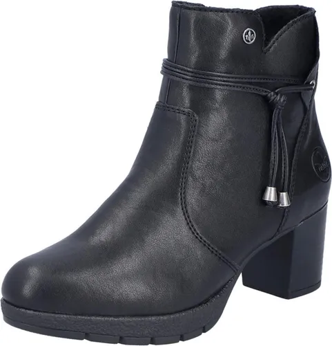 Rieker Stiefeletten - Schwarz Kunstleder, Größe 36 - Wanderschuhe mit Reißverschluss für einfaches An- und Ausziehen, gepolsterter Einlegesohle und griffiger Sohle für optimalen Halt. Komfortweite für mehr Bewegungsfreiraum im Vorfußbereich.