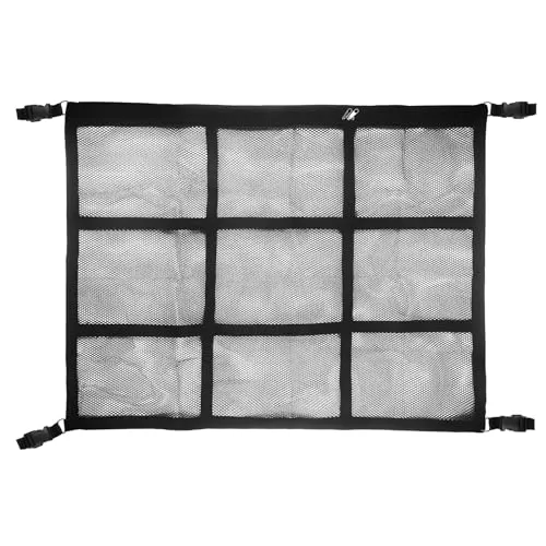 Sudnsadaks Gepäcknetz Auto, Universal Autodach Gepäcknetz Decke, Doppellagige Autodach Aufbewahrung, Ablagenetz, Dachnetz Auto Innen, Aufbewahrungsnetz, Netztasche mit Reißverschluss