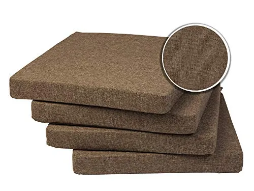 sunnypillow 4er Set Stuhlkissen - Bequeme Sitzauflagen für Garten und Küche - Polster für Stühle & Sessel - 4er Set aus wasserabweisendem, robustem Material, ideal für Innen- und Außenbereich. Mit Befestigungsbändern für stabilen Sitzkomfort und pflegeleicht, waschbar bei 30 Grad.