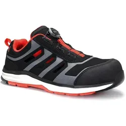 Sicherheitssandale jo_RAPID BOA® black-red Easy 11021, ESD S1P - Größe 45 - Arbeits- & Schutzkleidung: Hochwertige Sicherheitssandale mit metallfreiem Durchtrittschutz und bequemer BOA®-Schnürung für optimalen Tragekomfort.