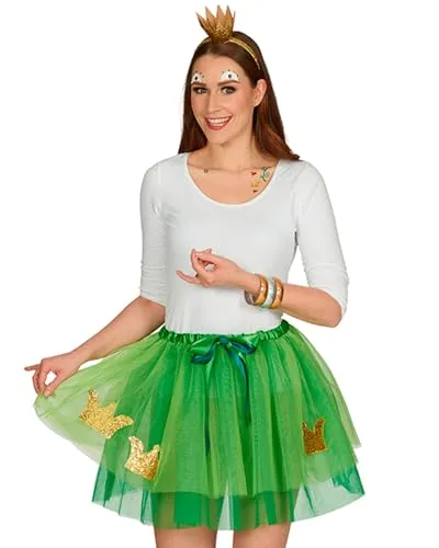 Froschkönig Kostüm Tutu Petticoat Rock für Damen - 414007-45cm Länge | Grün