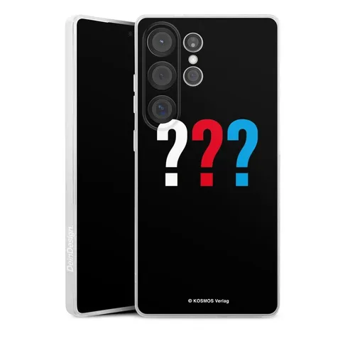 DeinDesign Handyhülle Die drei ??? Logo Offizielles Lizenzprodukt Drei Fragezeichen Logo, Samsung Galaxy S25 Ultra Silikon Hülle Bumper Case Handy Schutzhülle