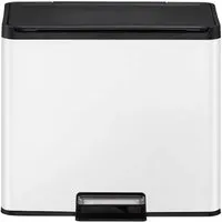 PROREGAL Rechteckiger Treteimer aus Edelstahl mit Soft-Close