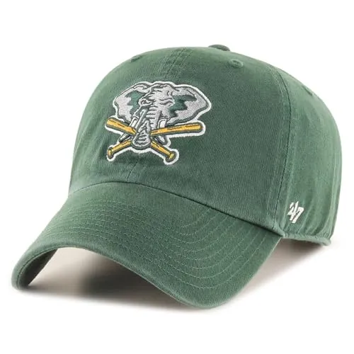'47 Brand MLB Cooperstown Oakland Athletics Cap - Baseball Cap mit gebogenem Schirm und Logo Patch der Oakland Athletics. Verstellbar für perfekten Sitz, aus 100% Baumwolle für optimalen Tragekomfort.