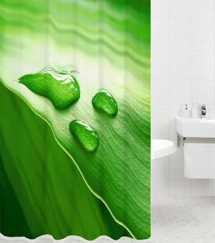 Sanilo Duschvorhang Green Leaf 180 x 200 cm - Duschvorhang, 100% wasserdicht mit Anti-Schimmel-Effekt, ideal für ein hygienisches Badezimmer und perfekte Ergänzung zu SANILO® Badaccessoires.