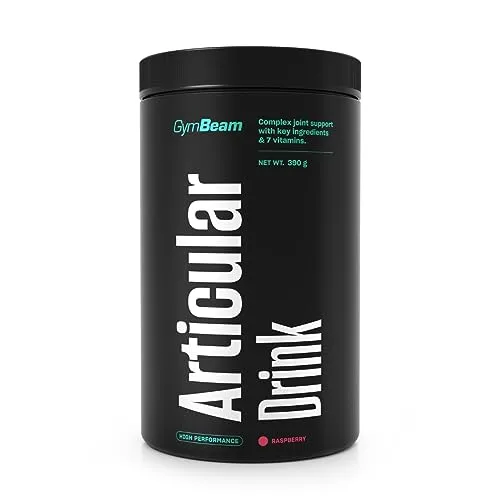 GymBeam Glucosamin Chondroitin Pulver – ein Gelenk-Nahrungsergänzungsmittel mit Glucosamin, Chondroitin, MSM und Kollagen für optimale Kollagenproduktion und Muskel-Funktion (390 g, Raspberry)