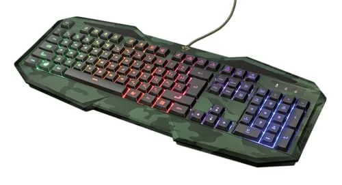 Trust Gaming GXT 830 RW-C Avonn Gaming Tastatur (Regenbogenwellen-Beleuchtung, 12 Media-Tasten, QWERTZ Deutsches Tastaturlayout)