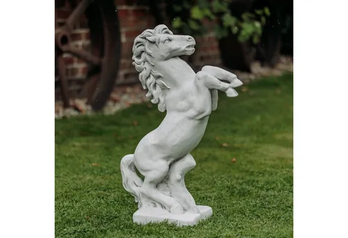 Gartendekoparadies.de Gartenfigur Tanzendes Pferd - Figuren – Aufwendig gestaltete 78 cm hohe Pferde-Figur, frostsicher und ein echter Blickfang für Ihren Garten.