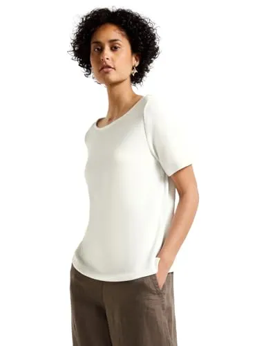 STREET ONE T-Shirt mit U-Boot Ausschnitt – off white - T-Shirts mit U-Boot Ausschnitt, atmungsaktiv und ideal für lässige Outfits. Der perfekte Begleiter für jeden Tag!