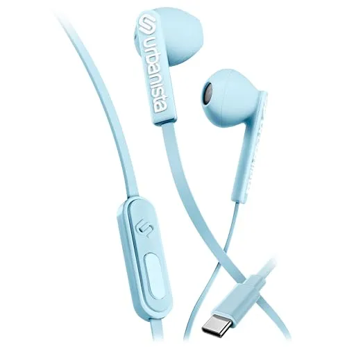 Urbanista Kopfhörer mit Kabel In Ear Buds, Ohrhörer mit Mikrofon und Sprachassistent per Tastendruck, Earbuds Kabelgebunden, USB C, Stereoeingang, San Francisco, Blau