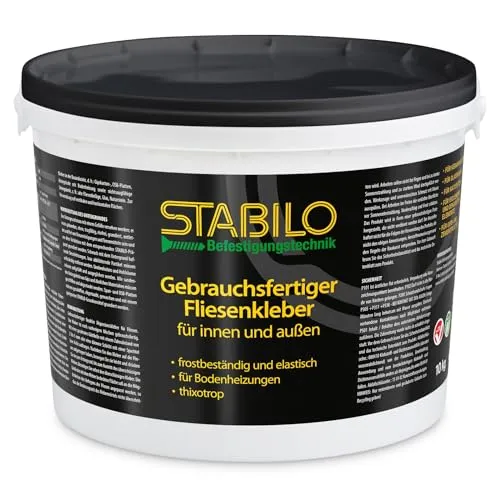 Gebrauchsfertiger Fliesenkleber 10kg | Fertigkleber | Dispersionskleber | Universalkleber | Kleber für innen und außen