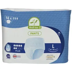 Medi-Inn Pants PLUS L - 56 Stück für starke Inkontinenz - Inkontinenzeinlagen mit innovativem Saugkern für hohen Tragekomfort und diskreten Sitz. Ideal für mobile Menschen, bietet 8 Stunden effektive Geruchsminimierung und hautfreundliches Material.