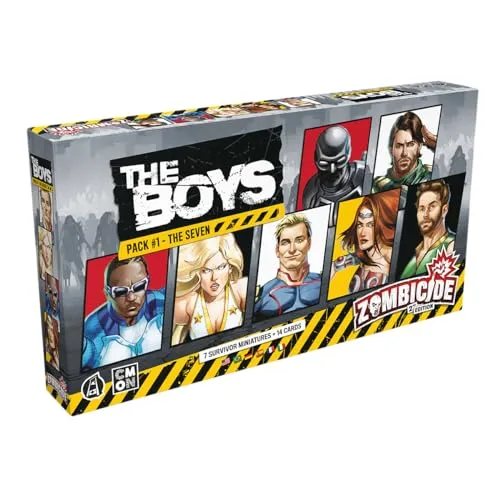 Zombicide 2. Edition – The Boys Pack 1: The Seven - Miniaturen-Erweiterung für Zombicide, ergänzt um 7 neue Charaktere aus The Boys, ideal für spannende kooperative Zombie-Abenteuer mit Freunden.