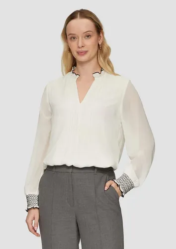 s.Oliver Langarmbluse Bluse Elegante Chiffonbluse mit Kontrast-Details