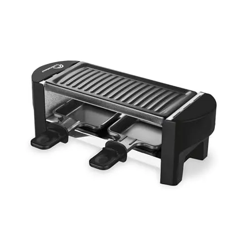LITTLE BALANCE 8559 Black Jura 2 Raclette 1 oder 2 Personen, Antihaftbeschichtung, 1 oder 2 Personen, 320 W, schwarz